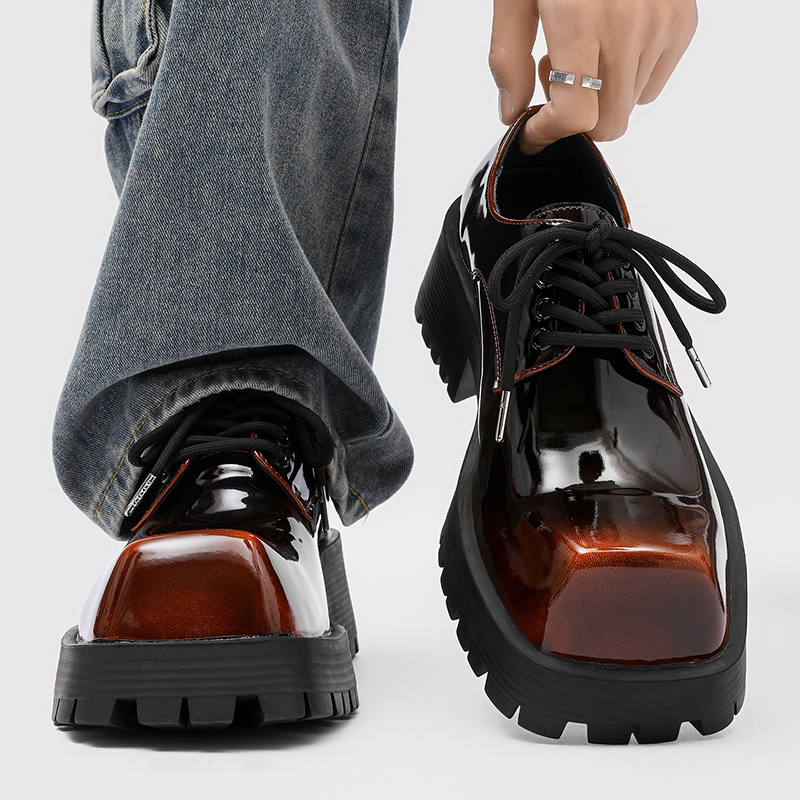Leather Work Is - Men's thick soled leather shoes Luxury