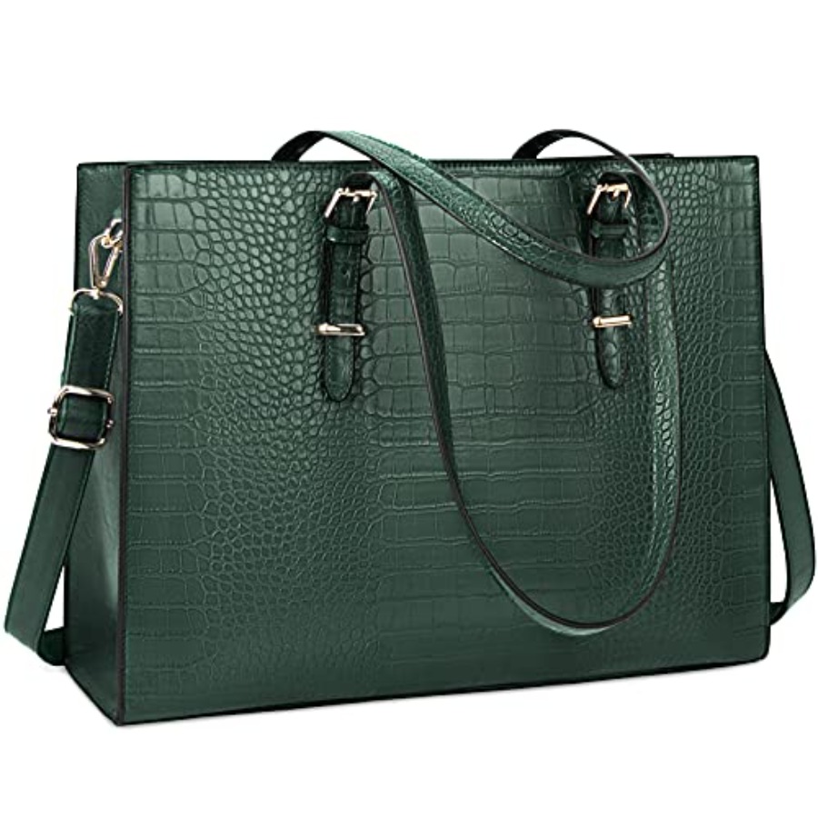 Leather Work Bag Women - Laptop Bag for Women 15.6 Inch
