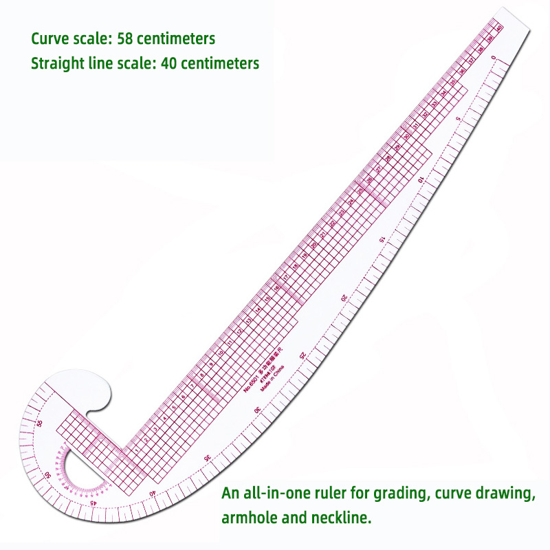 Leatherwork Ruler - 58cm Curve & 40cm Straight Multi-Functional