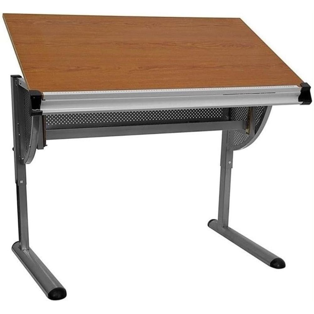Leather Work Is - Adjustable Height Table, 34.25-47.75 H x