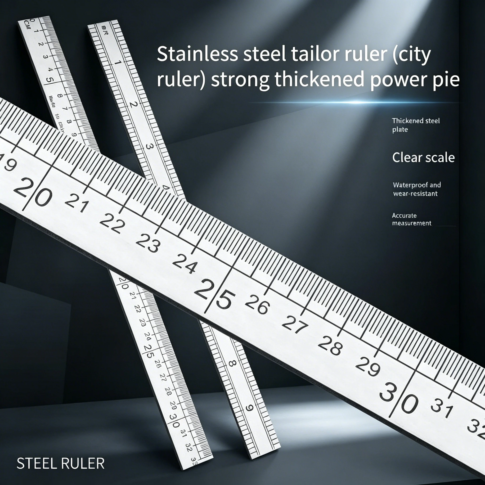 Leatherwork Ruler - 33cm Stainless Steel Ruler | Thickened