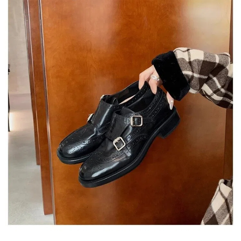 Leather Work Women Shoes - 2025 Women's Leather Loafers 3cm Chunky