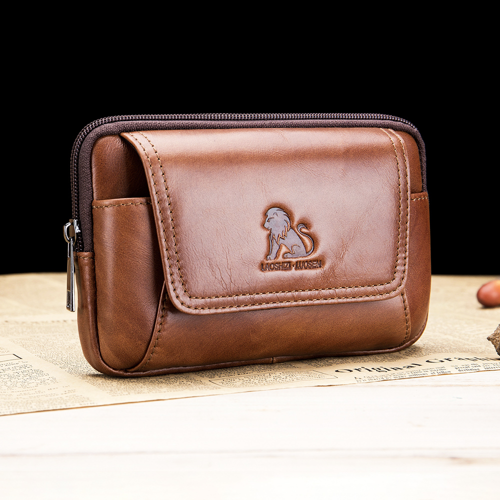 Leatherwork Belt - Genuine leather men's waist bag, cowhide