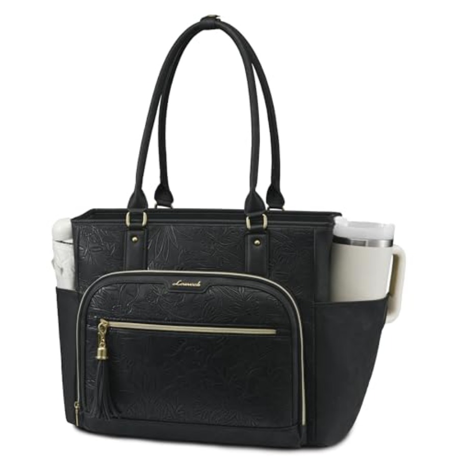 Leather Work Bag Women - Laptop Tote Bag for Women With