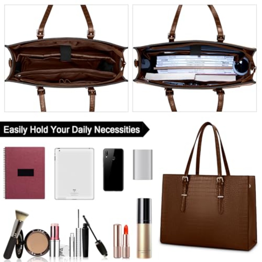 Laptop Bag for Women 15.6 Inch - đánh giá và giá Leather Work Bag Women