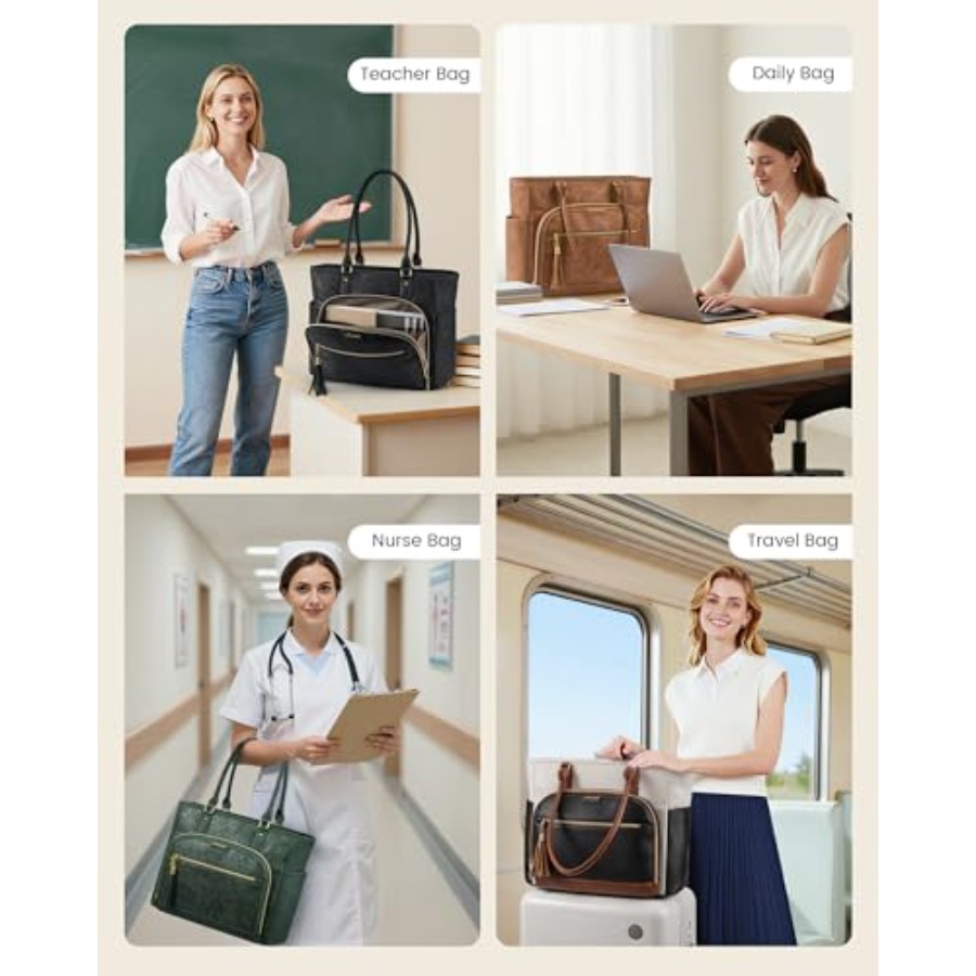 Laptop Tote Bag for Women With - đánh giá và giá Leather Work Bag Women