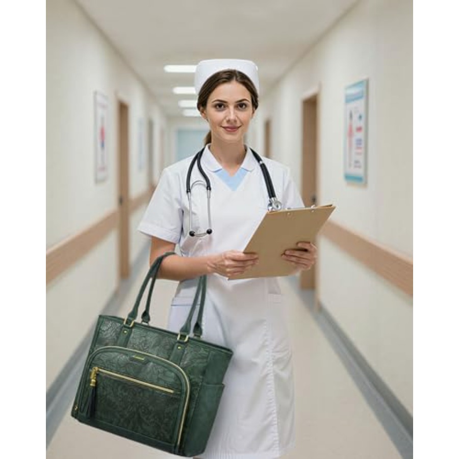 Laptop Tote Bag for Women With - đánh giá và giá Leather Work Bag Women