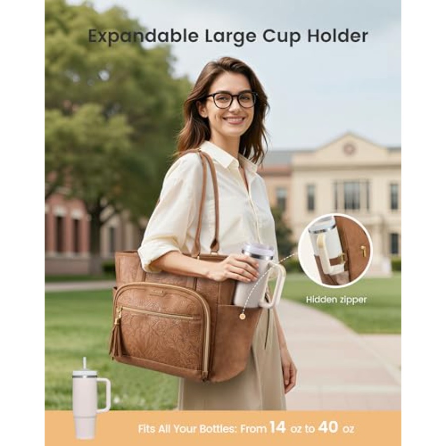 Laptop Tote Bag for Women With - đánh giá và giá Leather Work Bag Women