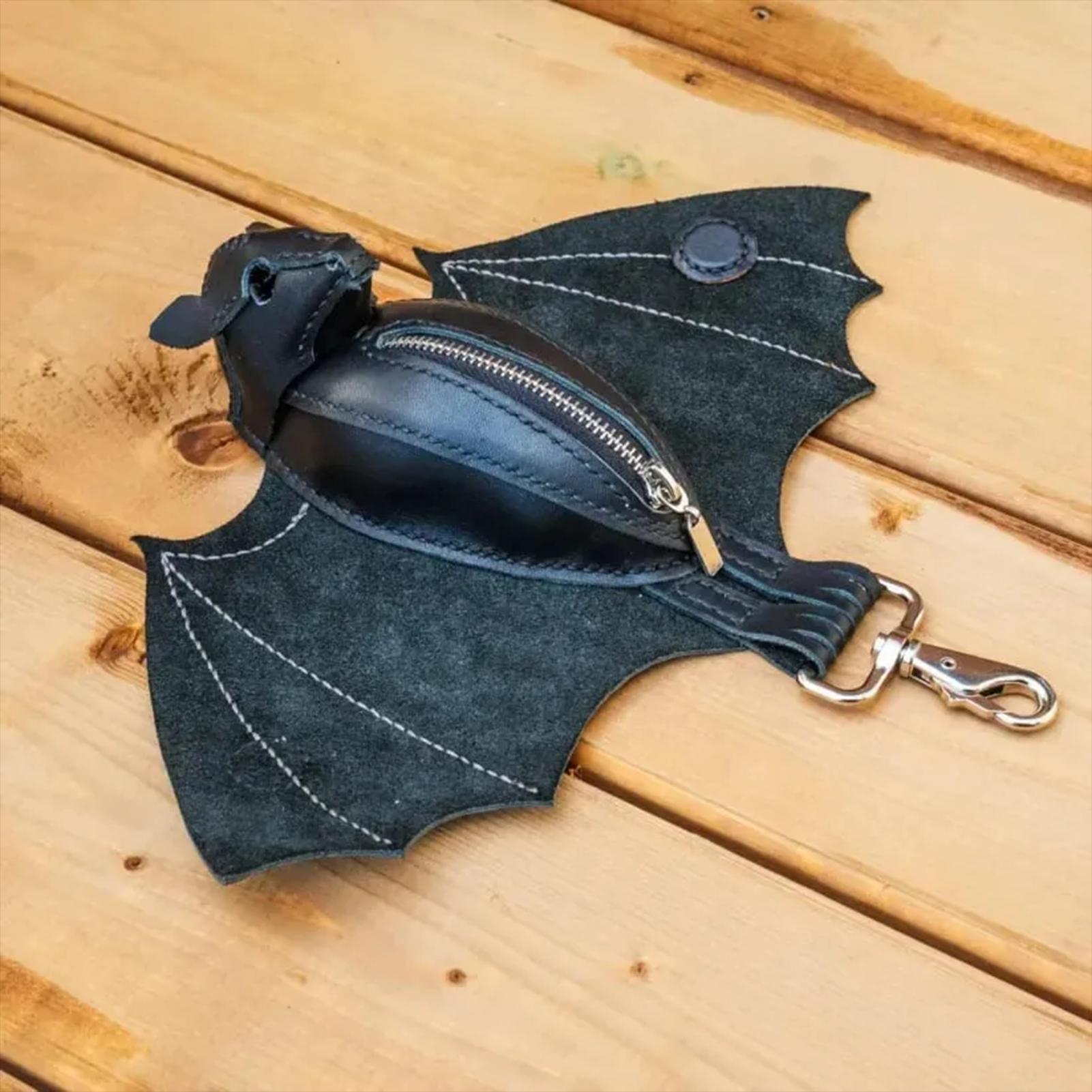Bat Coin Purse PU Leather Bat  - đánh giá và giá Leatherwork Keychain