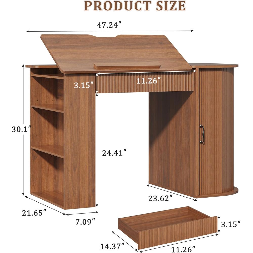 Storage Cabinet Desk with Draw - đánh giá và giá Leather Work Is