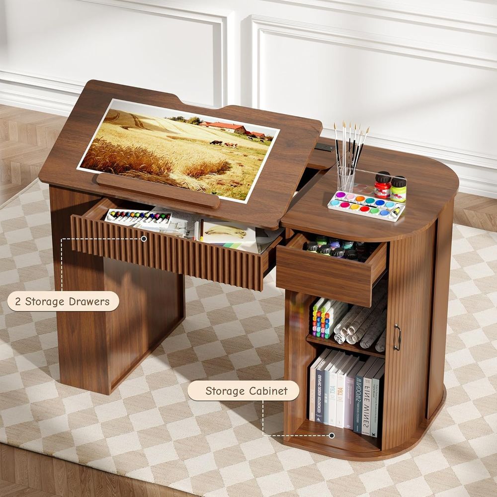 Storage Cabinet Desk with Draw - đánh giá và giá Leather Work Is