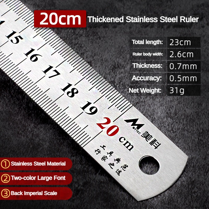 Stainless Straight Ruler Steel - đánh giá và giá Leatherwork Ruler
