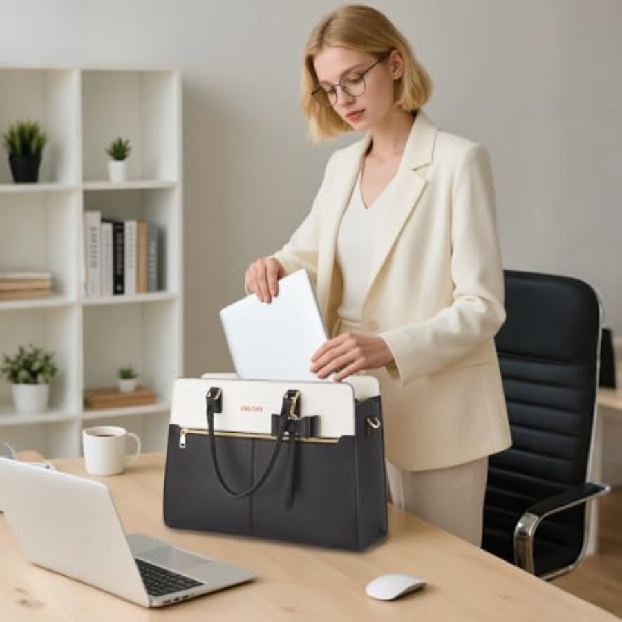 Laptop Tote Bag for Women, 15. - đánh giá và giá Leather Work Is