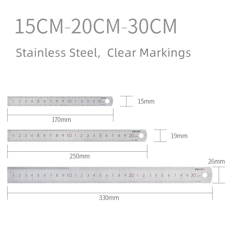 DELI Stainless Steel Ruler 10/ - đánh giá và giá Leatherwork Ruler