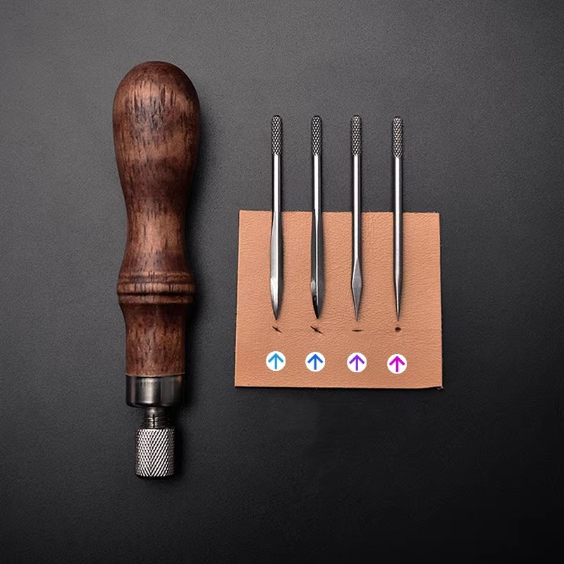 4-in-1 Leather Punch Awl Set w - đánh giá và giá Leatherwork Needles