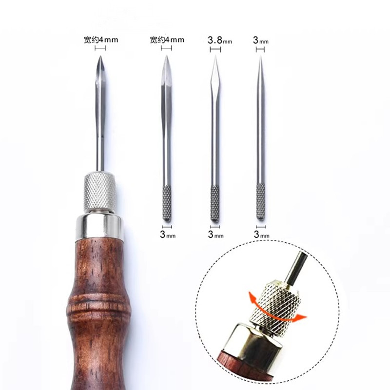 4-in-1 Leather Punch Awl Set w - đánh giá và giá Leatherwork Needles