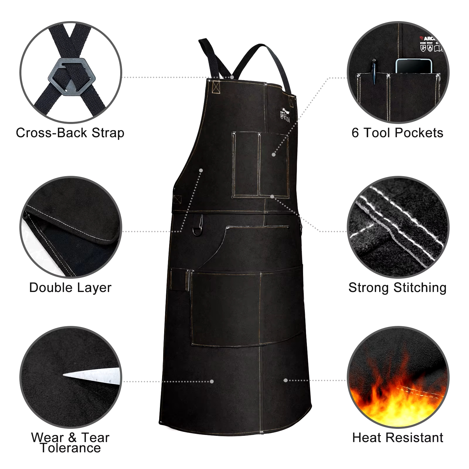 ARCCAPTAIN Leather Welding Wor - đánh giá và giá Leatherwork Apron