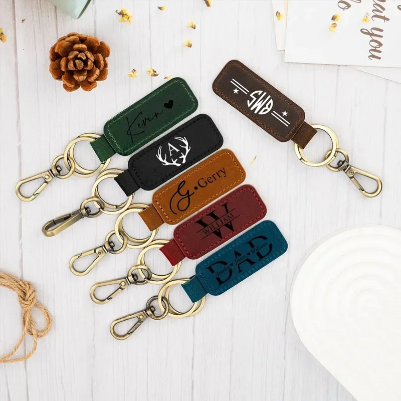 Laser Custom Logo Leather Keyc - đánh giá và giá Leatherwork Keychain