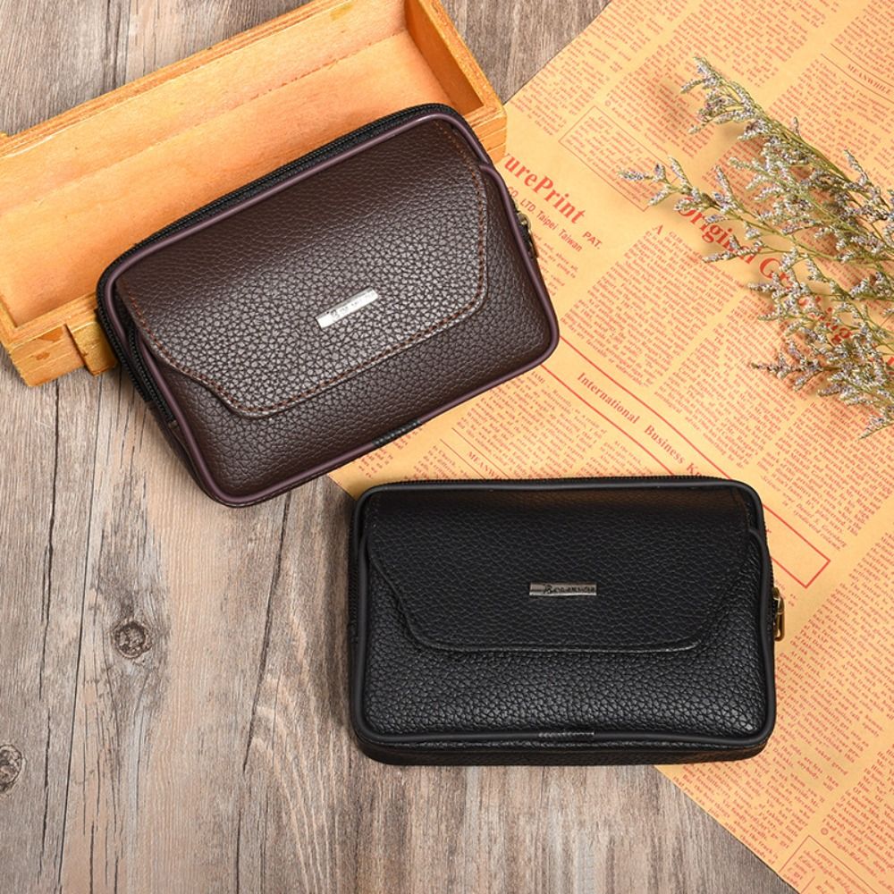 PU Leather Men Small Waist Bag - đánh giá và giá Leatherwork Belt