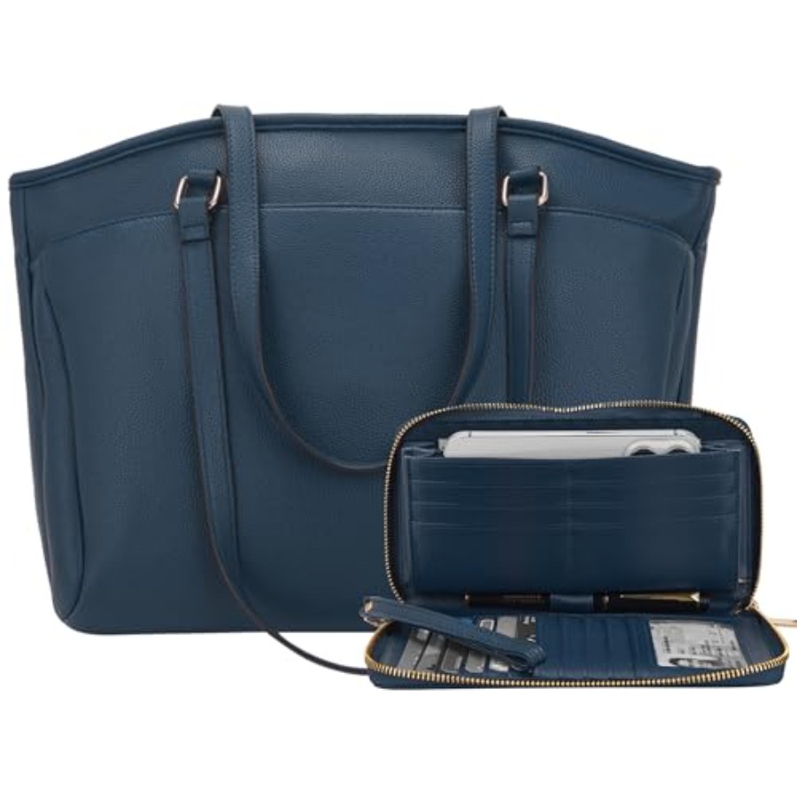 15.6 Inch Laptop Tote Bag for  - đánh giá và giá Leather Work Bag Women
