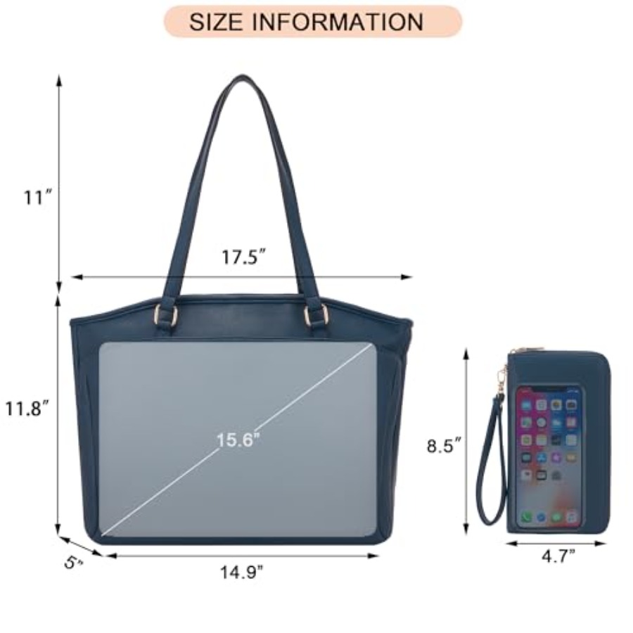 15.6 Inch Laptop Tote Bag for  - đánh giá và giá Leather Work Bag Women