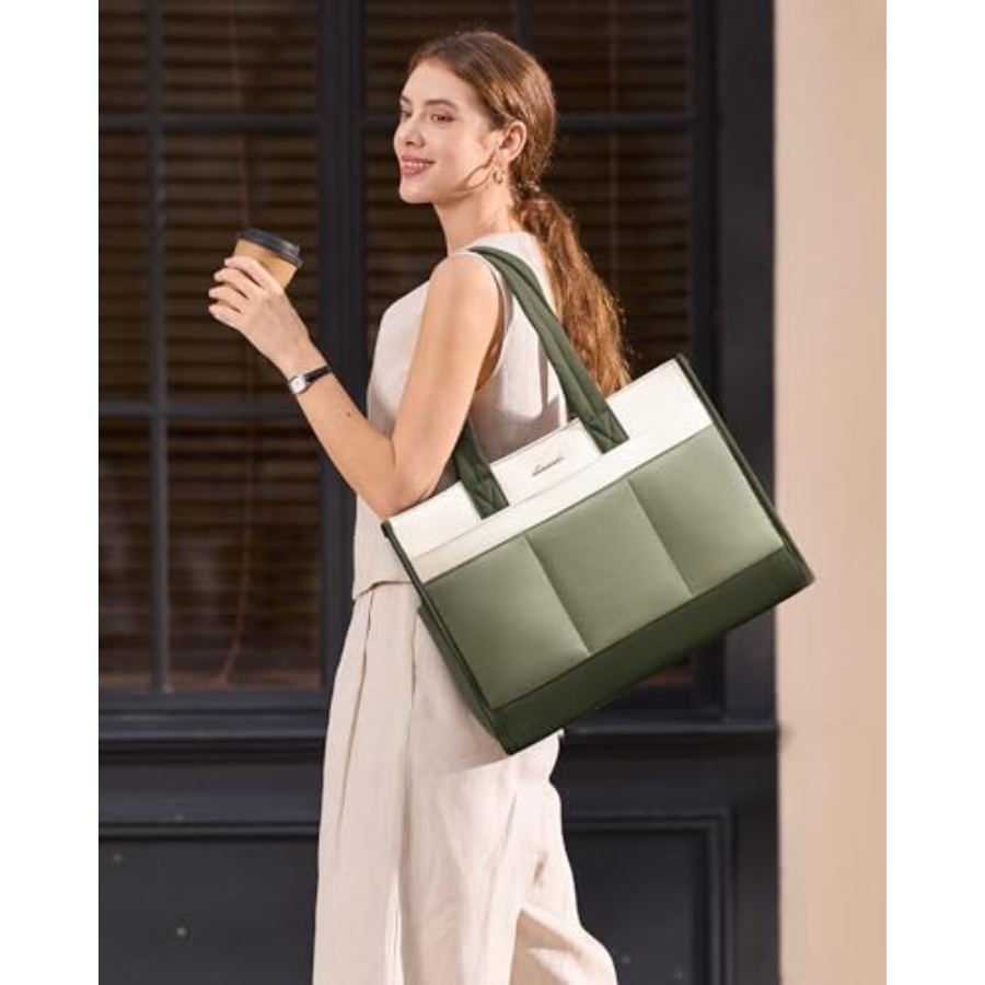 Tote Bag for Women Puffer Lapt - đánh giá và giá Leather Work Bag Women