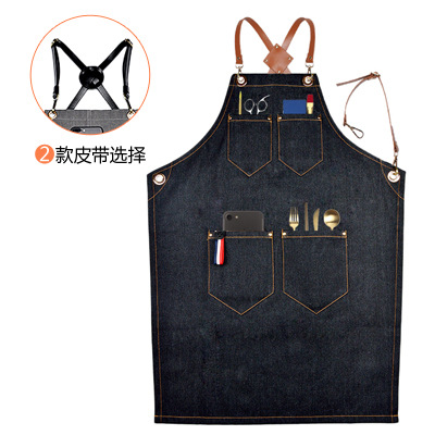 Floral PU Leather Straps Denim - đánh giá và giá Leatherwork Apron