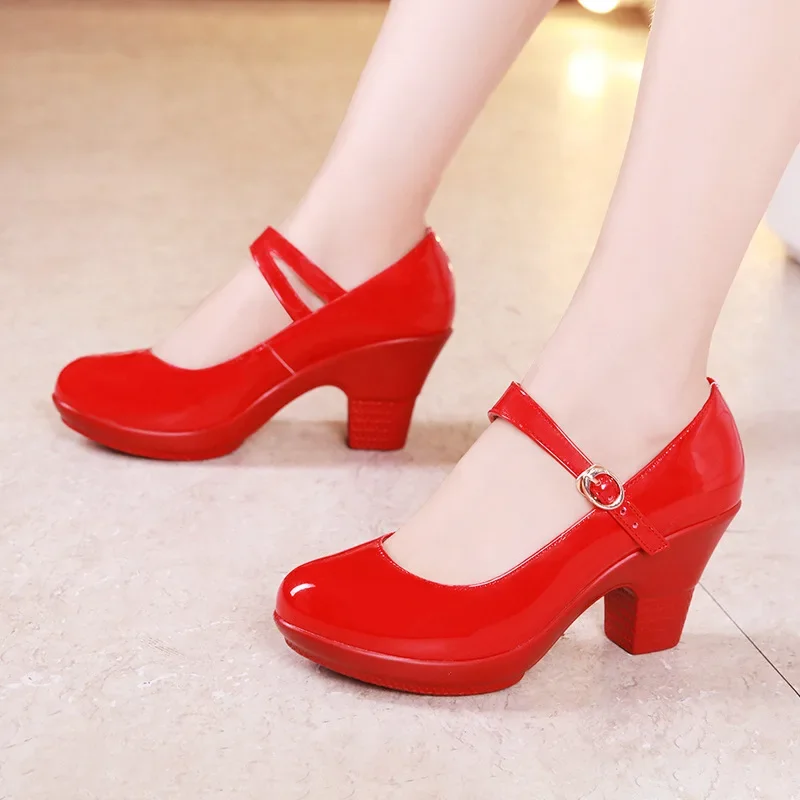 Small Size 32-43 Medium Block  - đánh giá và giá Leather Work Women Shoes