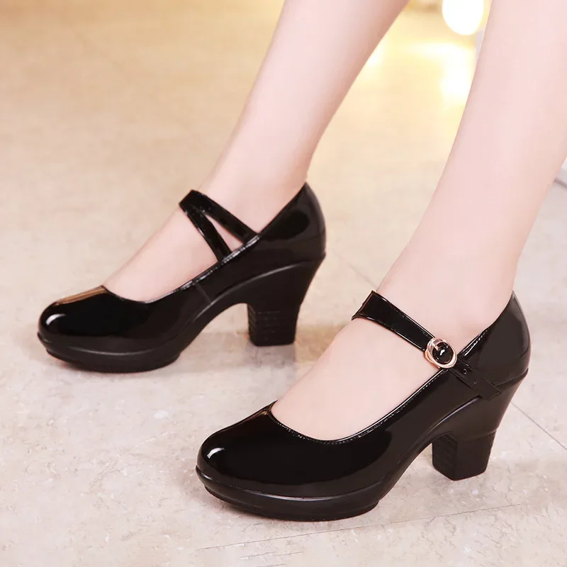 Small Size 32-43 Medium Block  - đánh giá và giá Leather Work Women Shoes
