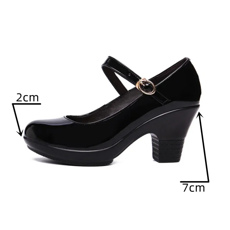 Small Size 32-43 Medium Block  - đánh giá và giá Leather Work Women Shoes