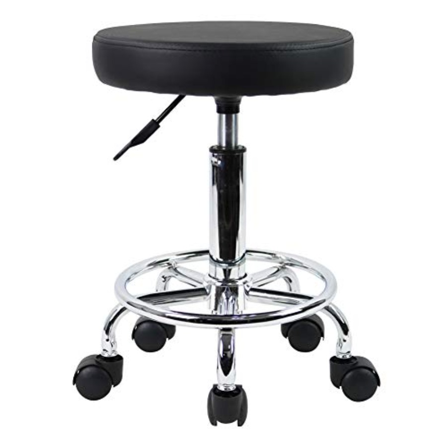 PU Leather Round Rolling Stool - đánh giá và giá Leather Work Is