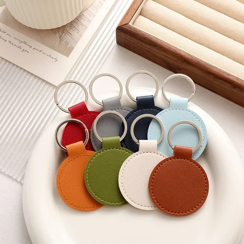 Laser Engrave Name Round PU Le - đánh giá và giá Leatherwork Keychain