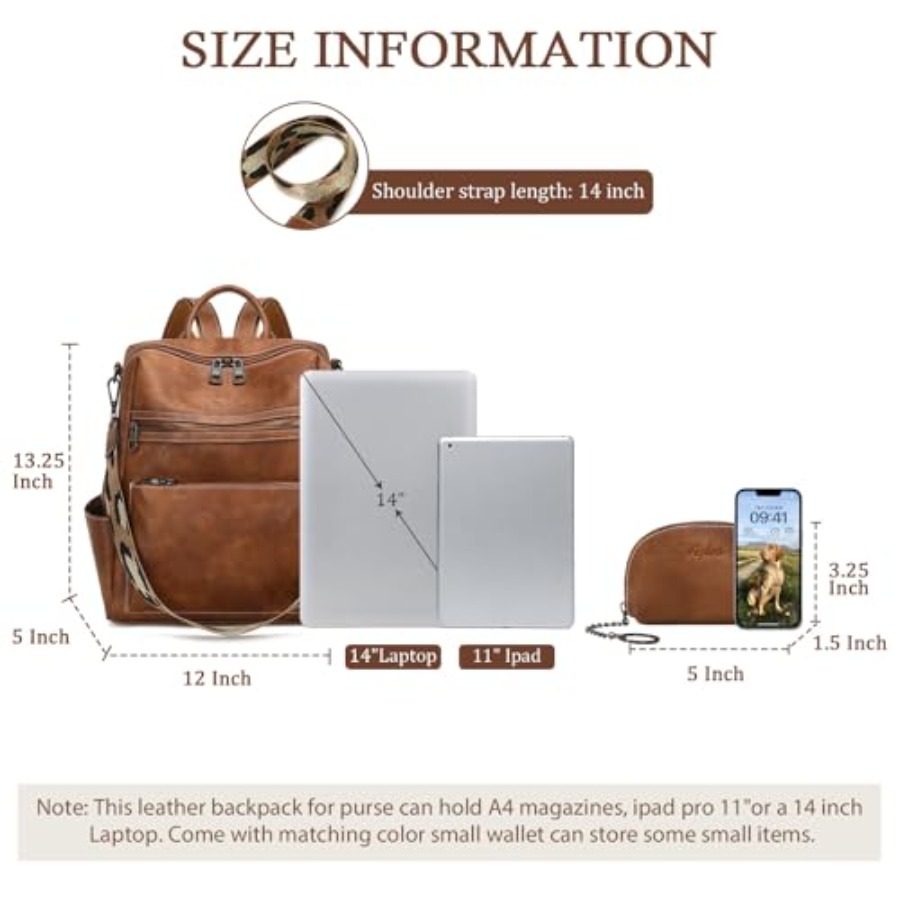 Leather Backpack Purse for Wom - đánh giá và giá Leather Work Bag Women