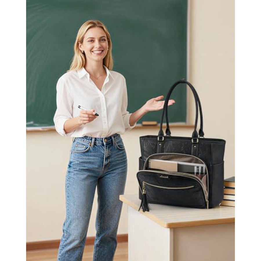 Laptop Tote Bag for Women With - đánh giá và giá Leather Work Bag Women