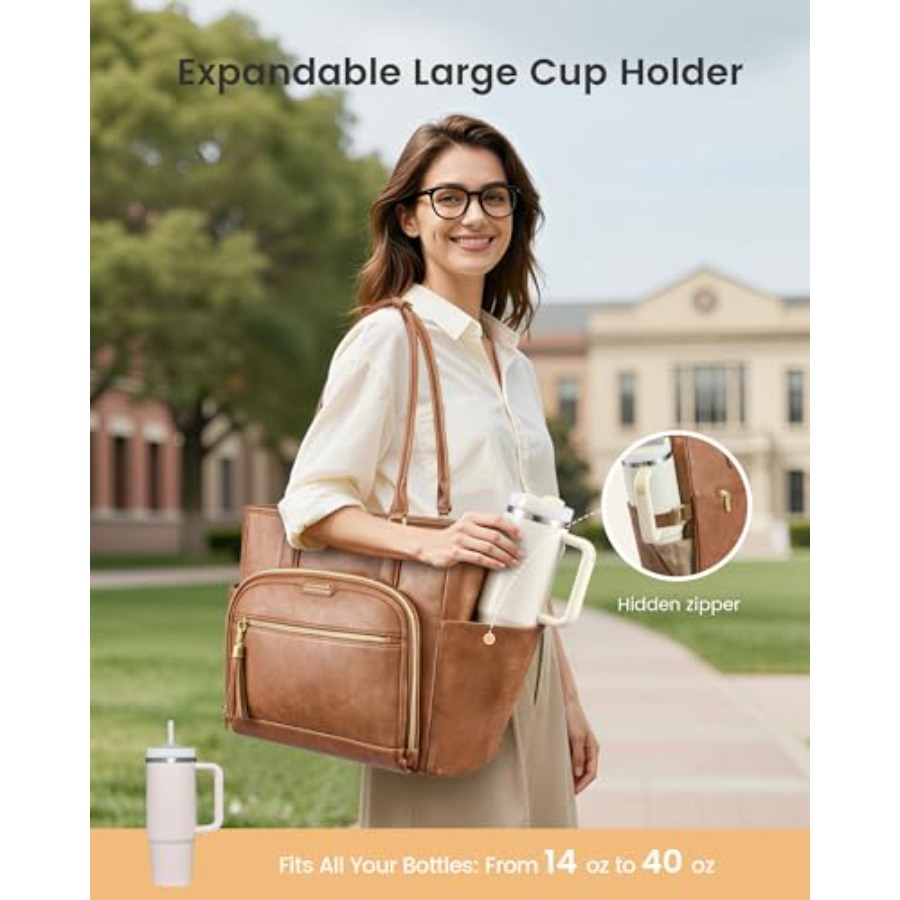 Laptop Tote Bag for Women With - đánh giá và giá Leather Work Bag Women